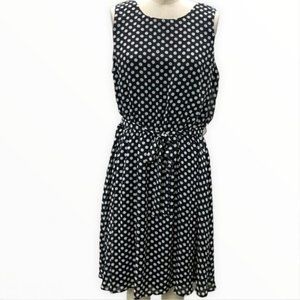 A-List | Navy & White Polka Dot Sleeveless Dress | Sz M